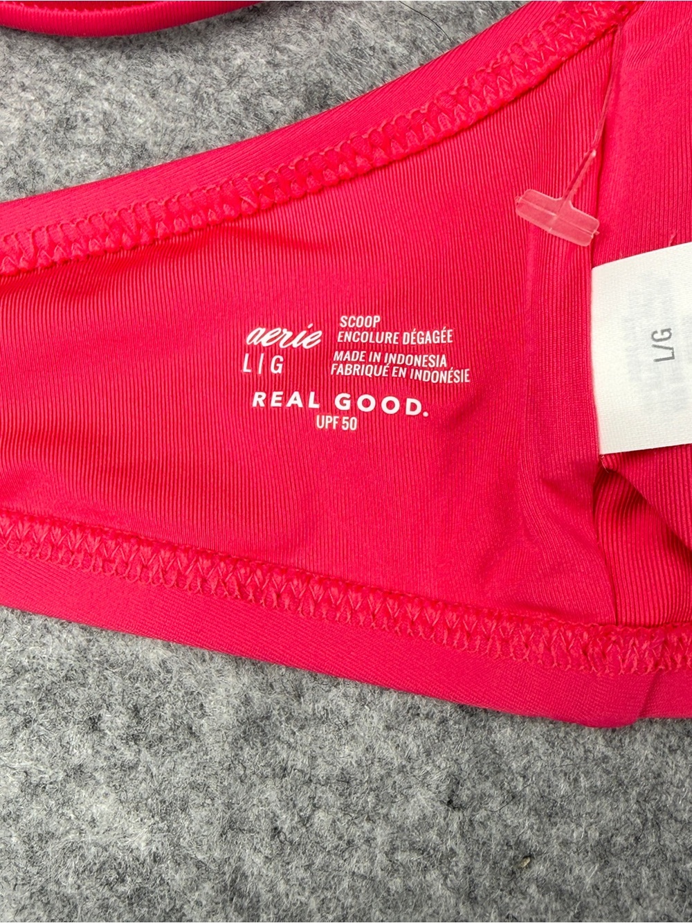 Aerie Scoop Bikini Top L | Hot Pink Vacation Swim m - Picture 4 of 5